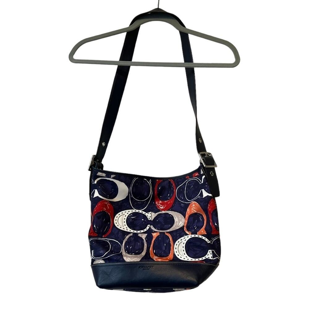 Coach Legacy Heritage Signature C Print Doodle Duffle Shoulder Bag